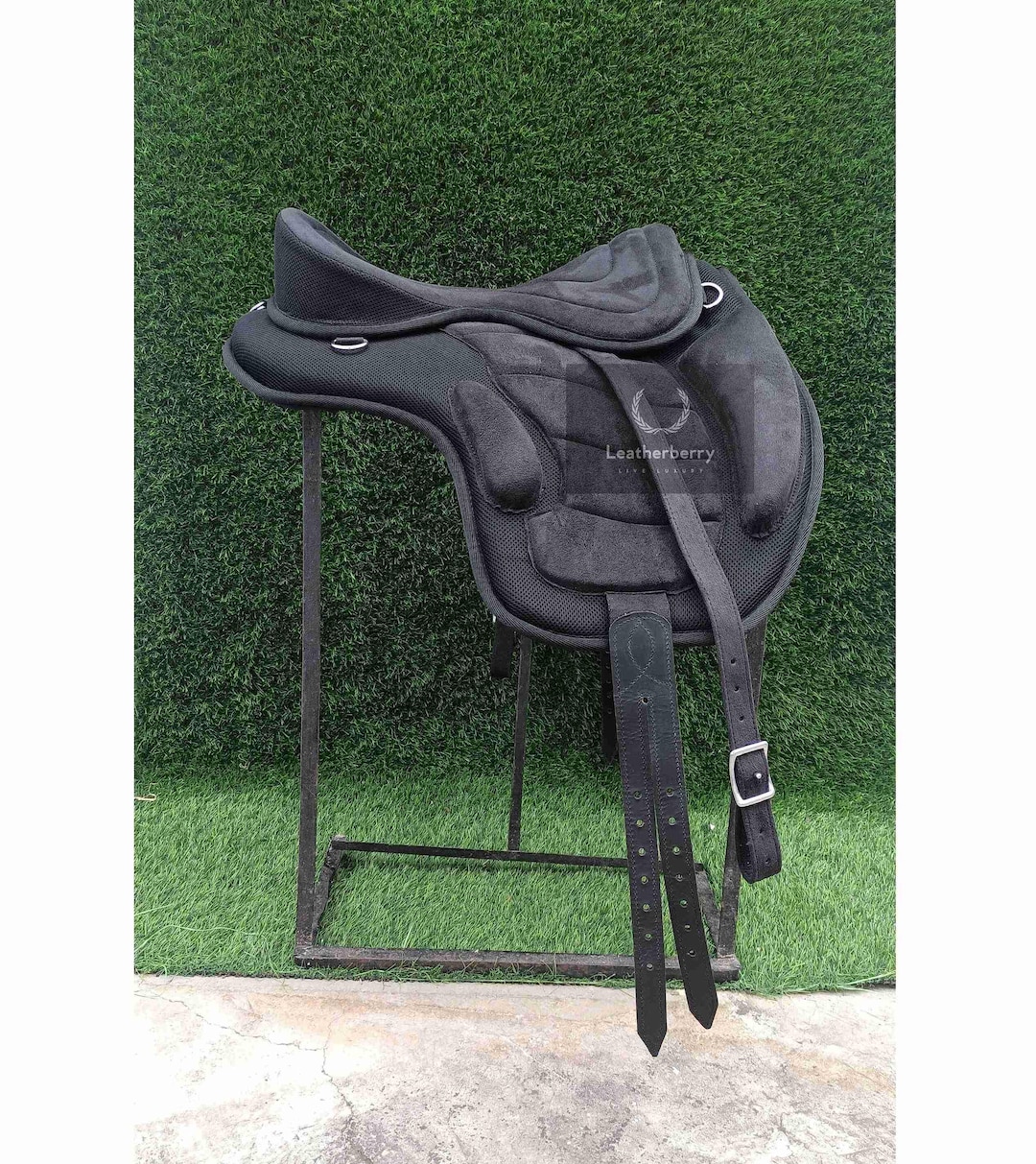 Cwell Equine Treeless Synthetic English Saddle Black 14″ Inch Free Matching Girth | Cwell Equine