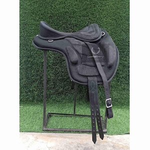 Black English Treeless Freemax Horse Saddle Tack With 10&quot;-18&quot; Size, F/Ship by Leather Berry. (in 11 Color Variants)