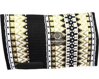 Golden and White western saddle pad/blanket ,woolen show pad for horse riding. (all sizes available)