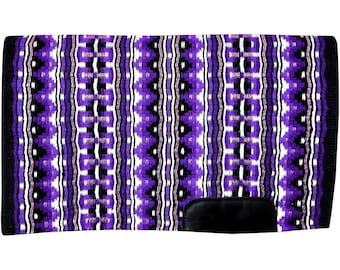 Deep purple and black western saddle pad/blanket ,woolen show pad for horse riding.