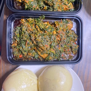 Nigerian Spinach Stew/ Efo Riro with any swallow of choice