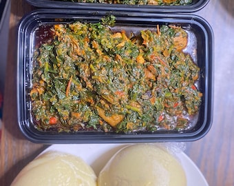 Nigerian Spinach Stew/ Efo Riro with any swallow of choice