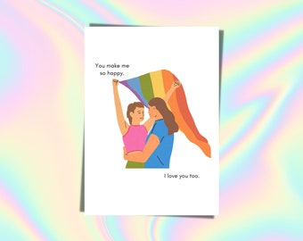 Pride Printable Digital Greeting Card, Standard Size 5x7''