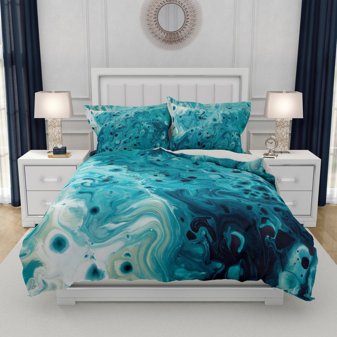 Abstract Art Duvet Cover, Abstract Blue King Duvet Cover, Queen Duvet