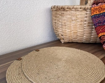 2 Pieces of 32 cm Straw Jute Rope Plate,American Service,suplaset,Placemats,Table layout,handmade supla set,HomeGift