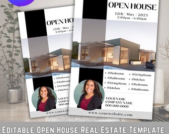 Real Estate Open House Flyer Canva Template, Editable Real Estate Agent Flyer, Just Listed Flyer, Real Estate Marketing Flyer