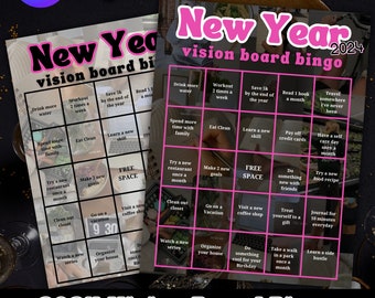 Bingosjabloon Vision Board, 2026 persoonlijke doelen bingospel, That Girl Vision Board afdrukbaar, Vision Board-activiteit, Vision Board Party