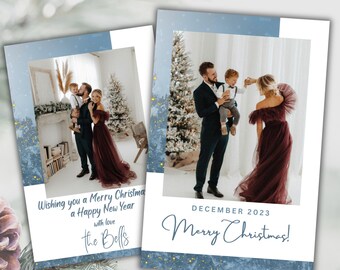 Christmas Photo Card Template, Holiday Card, Printable Family Christmas Card, Personalized Holiday Card with Photo, Editable Holiday card