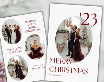 Christmas Photo Card Template, Holiday Card, Printable Family Christmas Card, Personalized Holiday Card with Photo, Editable Holiday card