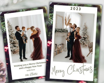 Christmas Photo Card Template, Holiday Card, Printable Family Christmas Card, Personalized Holiday Card with Photo, Editable Holiday card