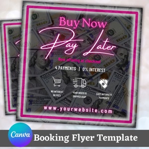 Shop Pay Flyer Templates, Afterpay post, social media posts, shop now pay later Instagram Flyer, online boutique flyer