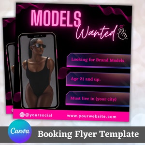 Model Wanted Flyer template, Brand ambassador, Hair, Wigs, Lash, Model Search, Boutique, Editable Social Media Template