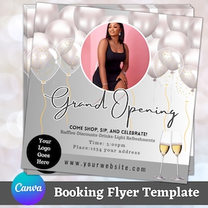 GRAND OPENING flyer Template, DIY Celebration Flyer, Social Media Flyer, grand opening post, Canva Template, Luxury Flyer Template