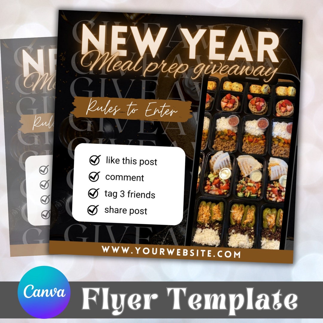 New Year Meal Prep Giveaway Flyer, Instagram Giveaway, Chef Instagram ...