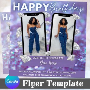 Birthday Flyer Template, CEO Birthday Flyer, DIY Party invite, Birthday Dinner invite, Digital invitation Template, Editable Party Flyer
