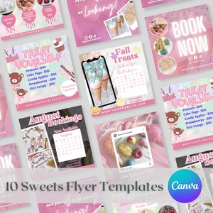 Bäckerei Flyer Bundle Vorlagen, DIY Flyer Template Design, Instagram Leckeres Gebäck Flyer, Süße Leckereien Flyer Post, Dessert Flyer, Bake Sale