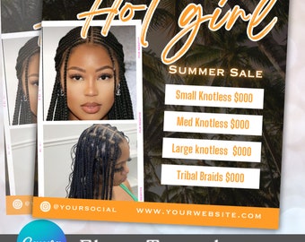 Summer Special Flyer Template, June Booking Flyer, July Books Open, Hair Bundles, Hair Stylist Content, Braider Summer Sale, Summer Bookings