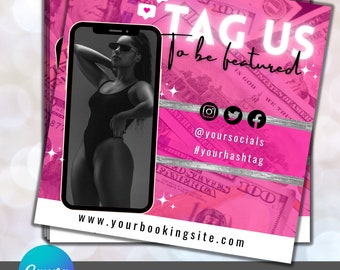 Tag Us In Your Selfie Flyer, We Love Selfies, Canva Flyer Template, DIY Social Media Instagram Flyer, boutique flyer, client selfie