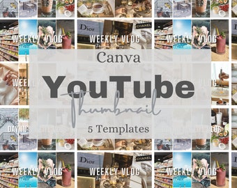 YouTube Channel Branding Kit Templates, Minimalist Youtube Thumbnails, Editable Canva Templates, Easy to use YouTube templates