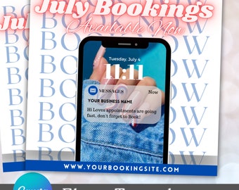 4th of July Flyer, Booking flyer template, Nail Tech Editable Flyer, Social Media Post, Nail Salon Instagram Content, Holiday Flyer