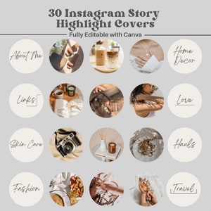 30 bruine esthetische Instagram-highlightcovers, Instagram-verhaalsjablonen, Instagram moderne highlight-covers, esthetische IG-highlights