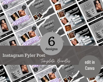 Gray Social Media Flyer template Bundle, DIY instagram Flyer Template Design, Beauty Sale Flyers, Premade Business branding Flyer Set
