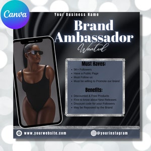DIY Business Branding Canva Flyer Template, Brand Ambassador Wanted flyer, Brand Model Needed, Editable flyer, Printable flyer