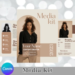 Media Kit Canva Template, 3 page Content Creator Media Kit, Influencer Introduction, Blogger Press Kit | Facebook Tiktok Instagram Template