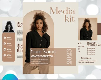 Media Kit Canva Template, 3 page Content Creator Media Kit, Influencer Introduction, Blogger Press Kit | Facebook Tiktok Instagram Template