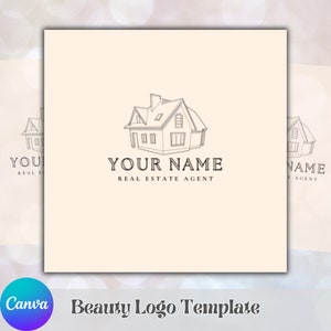Real Estate Agent Logo Design, DIY Canva Template, Editable Realtor Logo, Signature Logo, House Logo, Instant Access, Edit & Download Logo