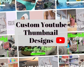 Custom YouTube Channel Thumbnails, Youtube Thumbnails for Content Creators, YourTube Branding, Lifestyle content, beauty content, travel