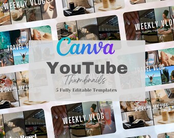 YouTube Channel Branding Templates, Youtube Thumbnails, Content Creator Branding Kit, Editable Canva Thumbnail Templates