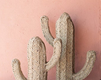 Handwoven Rattan Desert Cactus Sculpture