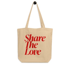 クラシック「レッドハート+モットー」エコトートバッグ - Share The Love Apparel [STLA]