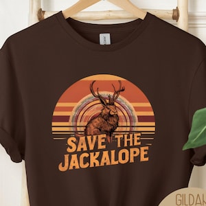 Save the Jackalope-shirt, Weirdcore Cryptid, cryptozoology-shirt, Retro Monster T-shirt Cadeau voor hem of haar, bovennatuurlijke kerstcadeau