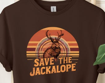 Save the Jackalope Shirt, Weirdcore Cryptid, Cryptozoology Shirt, Retro Monster Tshirt Gift for Him or Her, Supernatural Christmas Gift