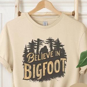 Bigfoot Believe Shirt, Weirdcore Cryptid Clothing, Cryptozoology Shirt, Retro Monster Tshirt Gift for Him or Her,Supernatural Christmas Gift