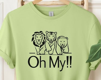 Lions Tigers Bears Oh My Shirt, Animal Sweatshirt,Retro Halloween Witchy Fall Sweater Gift for Her,Spooky Season Vintage Wizard Movie TShirt
