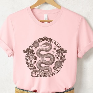 Chinese New Year 2025 Year of the Snake Shirt, Lunar New Year T-Shirt, Happy Chinese New Year,Chinese Zodiac Snake Graphic Tees,Gift for Her