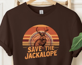 Save the Jackalope Shirt, Weirdcore Cryptid, Cryptozoology Shirt, Retro Monster Tshirt Gift for Him or Her, Supernatural Christmas Gift
