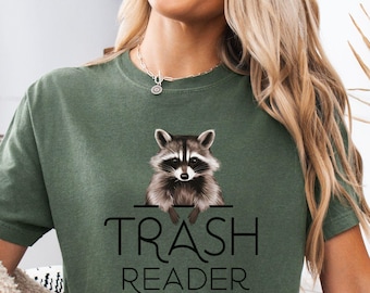 Raccoon Trash Reader Comfort Colors Shirt, Vintage Bookish Merch Funny Meme T-Shirt, Book Lover Spicy Books Smut Sweatshirt, Trash Panda Tee