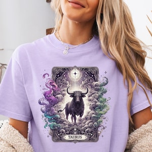 Taurus Zodiac Comfort Colors Shirt, May Birthday Gift, Retro Style Horoscope Shirt, Taurus Sign Astrology Vintage Tee, Astrology Clothing