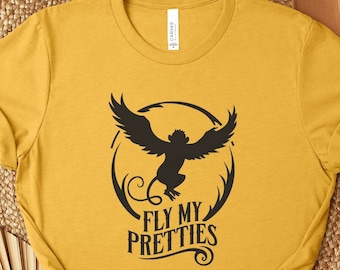 Fly My Pretties Flying Monkeys Shirt, Witches Sweatshirt,Retro Halloween Witchy Fall Sweater Gift for Her,Spooky Season Vintage Movie TShirt