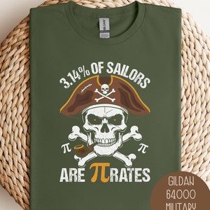 3.14 z Sailors are Pirates Koszulka z okazji Dnia Pi, Zabawna koszulka dla matematycznego nerda, Uroczy sweter dla nauczyciela matematyki, Koszulka z symbolem Pi, Prezent dla nauczyciela matematyki