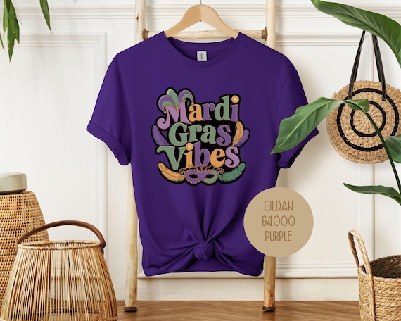 Mardi Gras Vibes Shirt, Fleur De Lis Carnival Beads Nola T Shirt