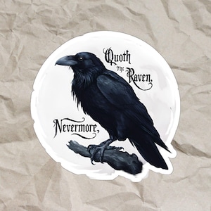 Edgar Allan Poe Nevermore Vinyl Sticker for Kindle, Laptop or Water Bottle, Bookish Merch Gift for English Teacher, Raven Dark Academia Goth
