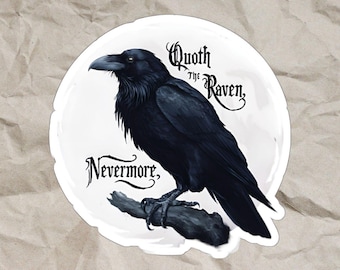 Edgar Allan Poe Nevermore Vinyl Sticker for Kindle, Laptop or Water Bottle, Bookish Merch Gift for English Teacher, Raven Dark Academia Goth