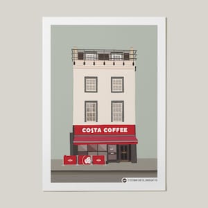 London Costa Kaffee Druck: Tottenham Court Road Illustration