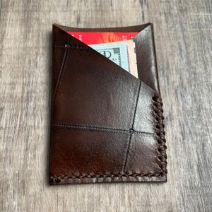 Handmade Leather Wallet | Minimalist Wallet | Slim Front Pocket Wallet | Stylish Gifts | Cash and Card Wallet | Brown
