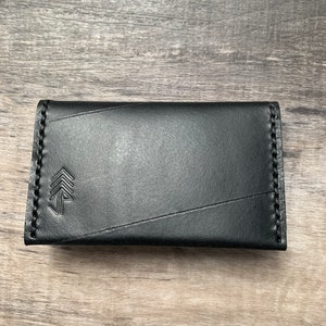Handmade Leather Wallet | Minimalist Wallet | Slim Pocket Wallet | Stylish Gifts | Cash and Card Wallet | Black
